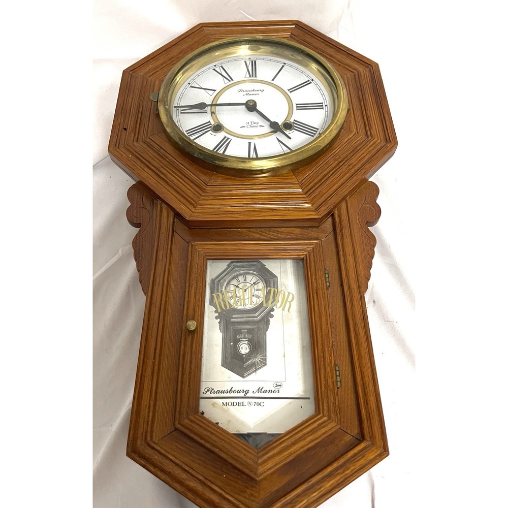 Strausbourg Manor Chime Pendulum Wall Clock 31 Day Winding